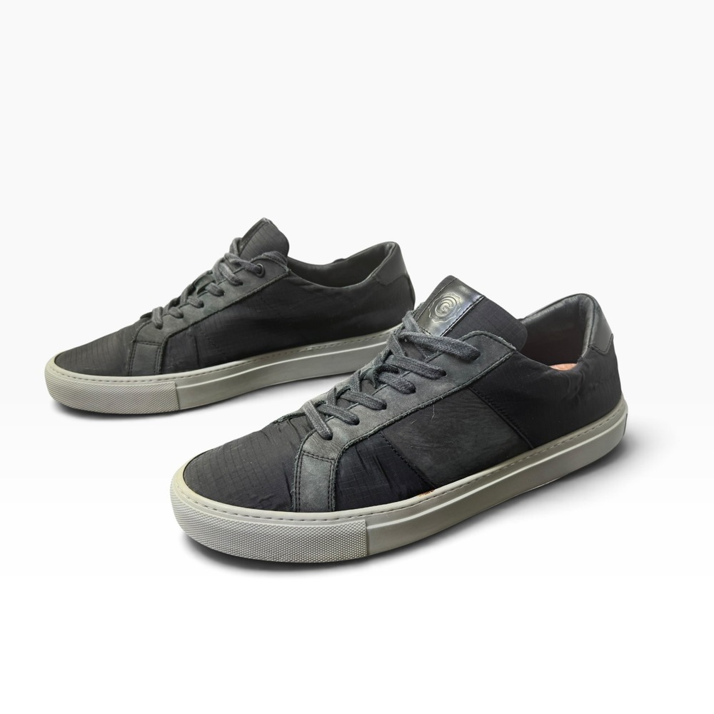 Greats Royale Black Grey Ripstop Suede Low Top Sneakers Mens 12 Made in Italy